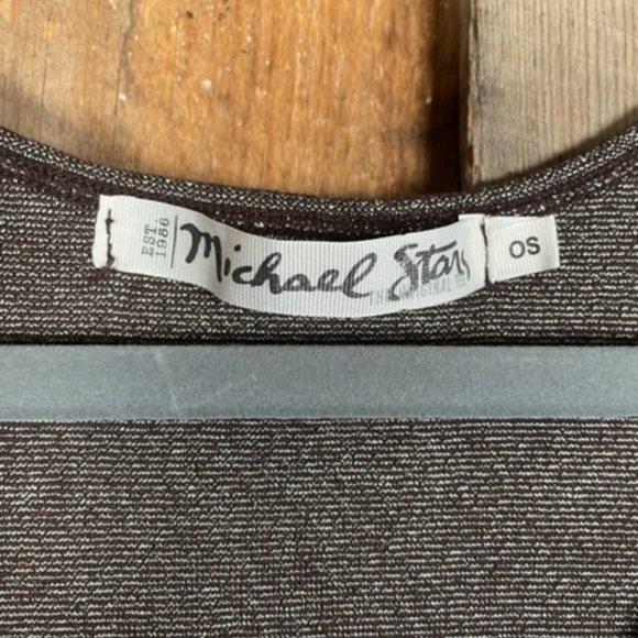 Michael Stars Brown/Silver Shimmer Tank Top - One Size - Picture 9 of 10